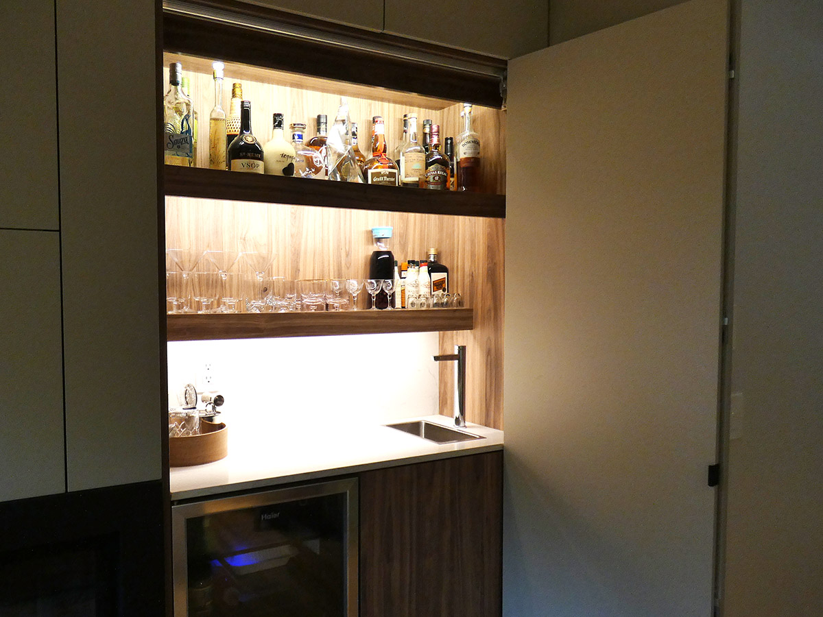 bar built in lower level