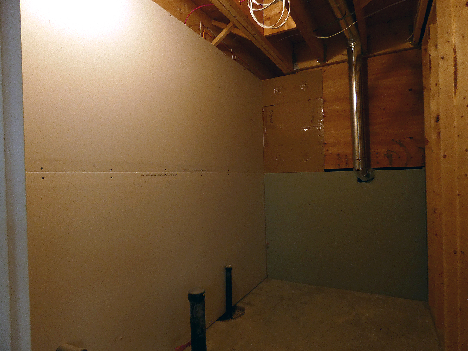 plumbed basement bathroom